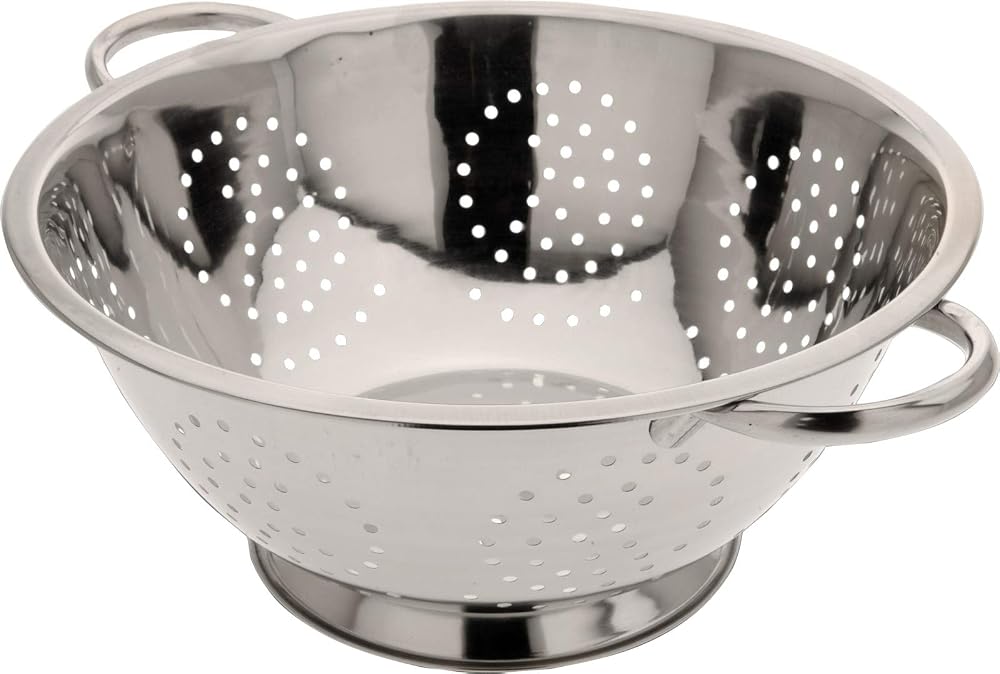 ABRUS Stainless Steel Colander 24cm with Sturdy Base and Wide Handle