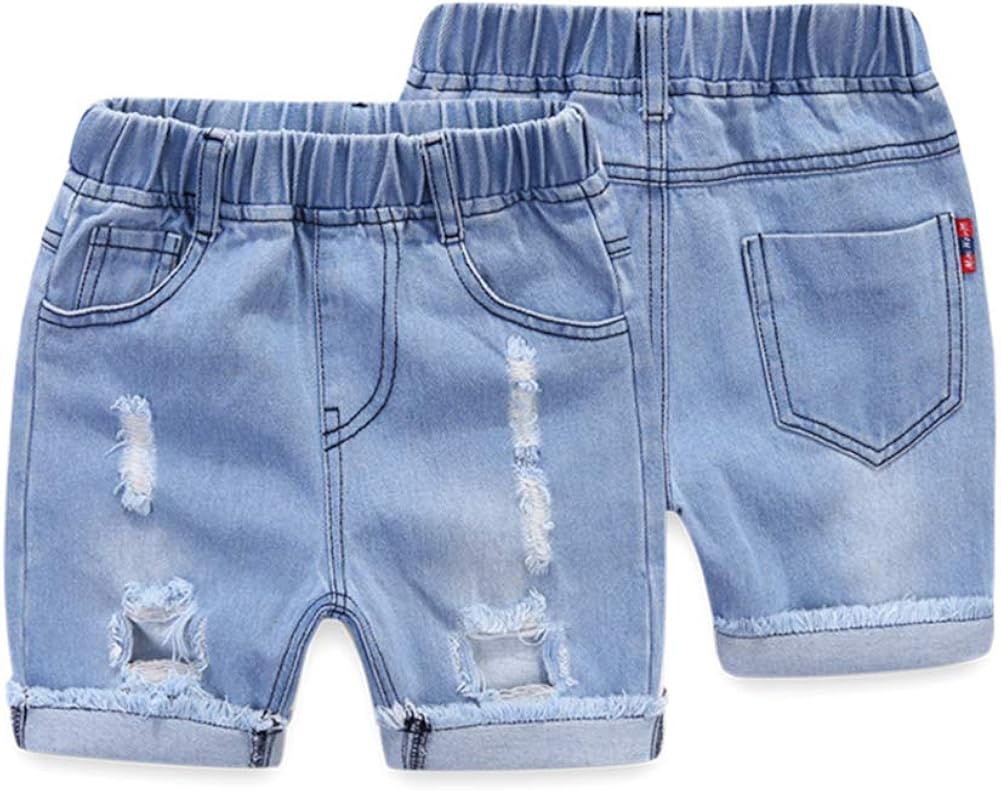 baby boy distressed jean shorts