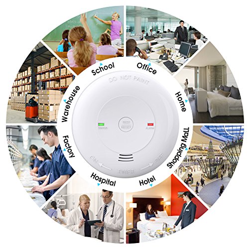 CO Alarm/Detector, 7 Years Battery-Operated Carbon Monoxide Alarm/Detector(Not Hardwired) with Silence Button, Electrochemical Sensor & UL Listed Carbon Monoxide Alarm(Battery included)