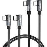 USB C Cable Right Angle, [2Pack 3.3FT] 60W Fast Charging USBC to USB C Cable 90 Degree Type-C Data Cable Braided Charging Cord for iPhone 17/16/15 Pro Max, MacBook, iPad, Samsung,Steam Deck,Switch