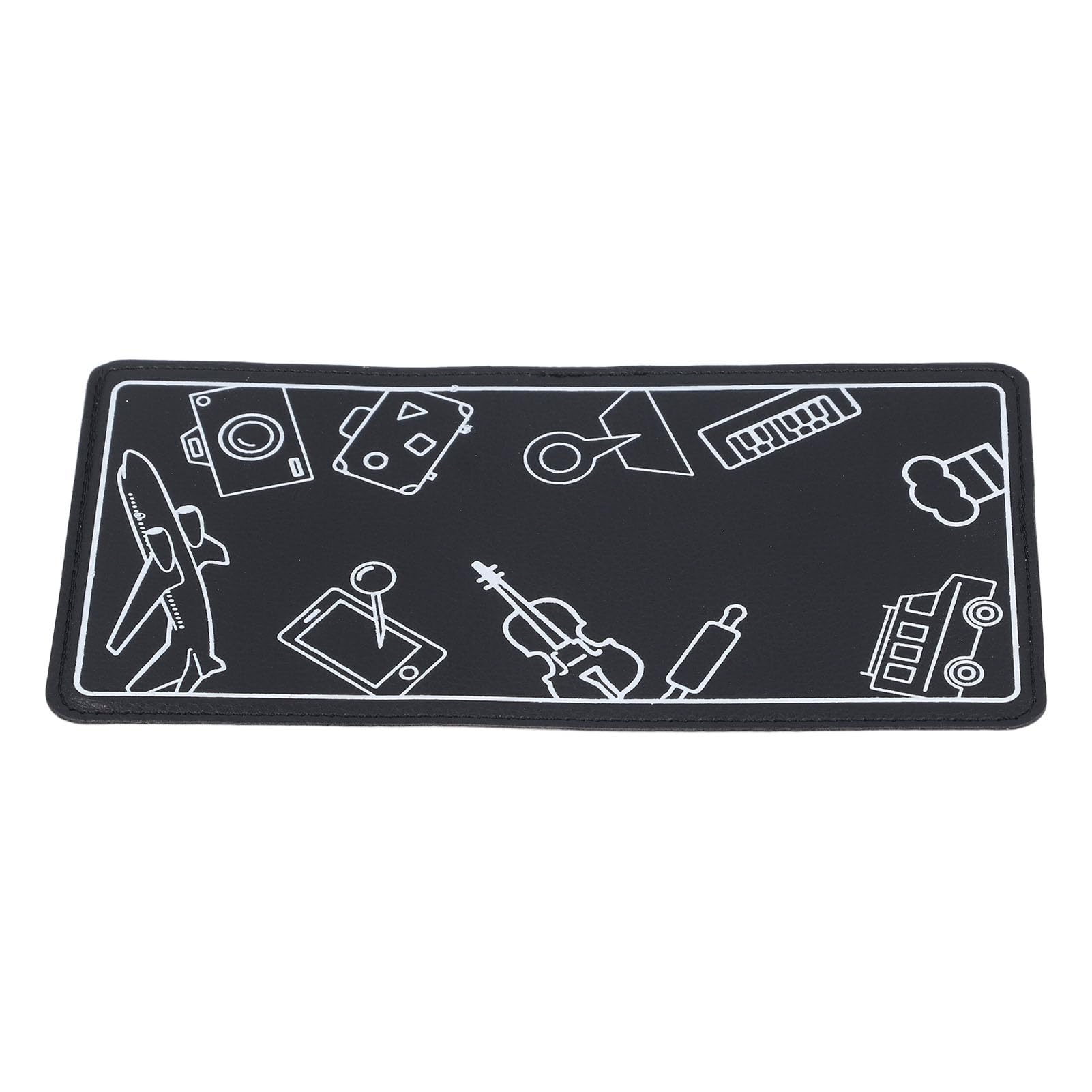 Airplane Phone Holder Mount, PU Portable Flex Flap Cell Phone Holder Airplane Travel Essential Multi Functional Flexible Tablet Stand for Desk Bed Travel Treadmill Home (Black)