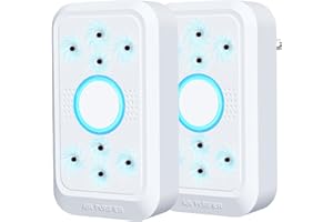 PVACG 2 Pack Plug in Air Purifier,8 Emitter Design with Ice Blue Night Light Plug-in Air Ionizers for Home, Quiet and Energy Saving Air Freshener for Home Office Bedroom Living Room(2)