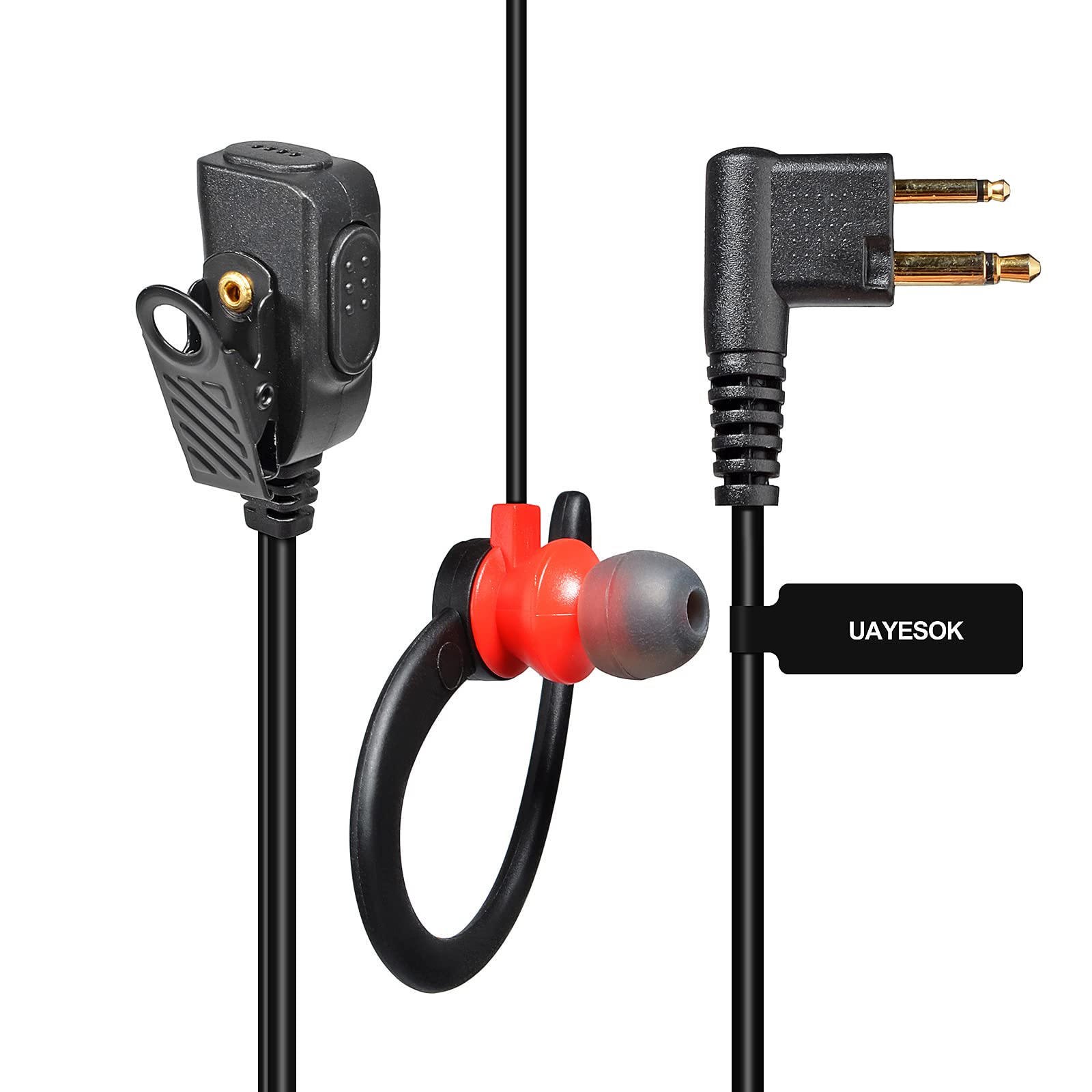 Photo 1 of UAYESOK 2 Pin Headset for Motorola CP200 CP200D CLS1110 DTR550 RDU2020 RDU4100 RDU4160D HYT hytera TC-610 Walkie Talkie Ear Hook Surveillance Kit Two Way Radio Earpiece