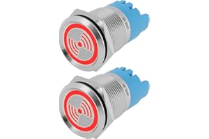 ECSiNG 2X 12V 19mm Waterproof Flash Buzzer LED Flash Alarm Intermittent Indicator Light for Electrical Control Panel