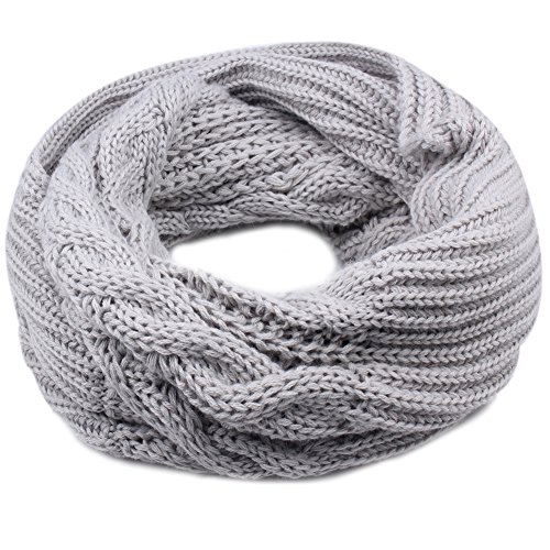 Women's Winter Knit Infinity Scarf - Thick Ribbed Knitted Cable Circle Loop Scarf FURTALK Original