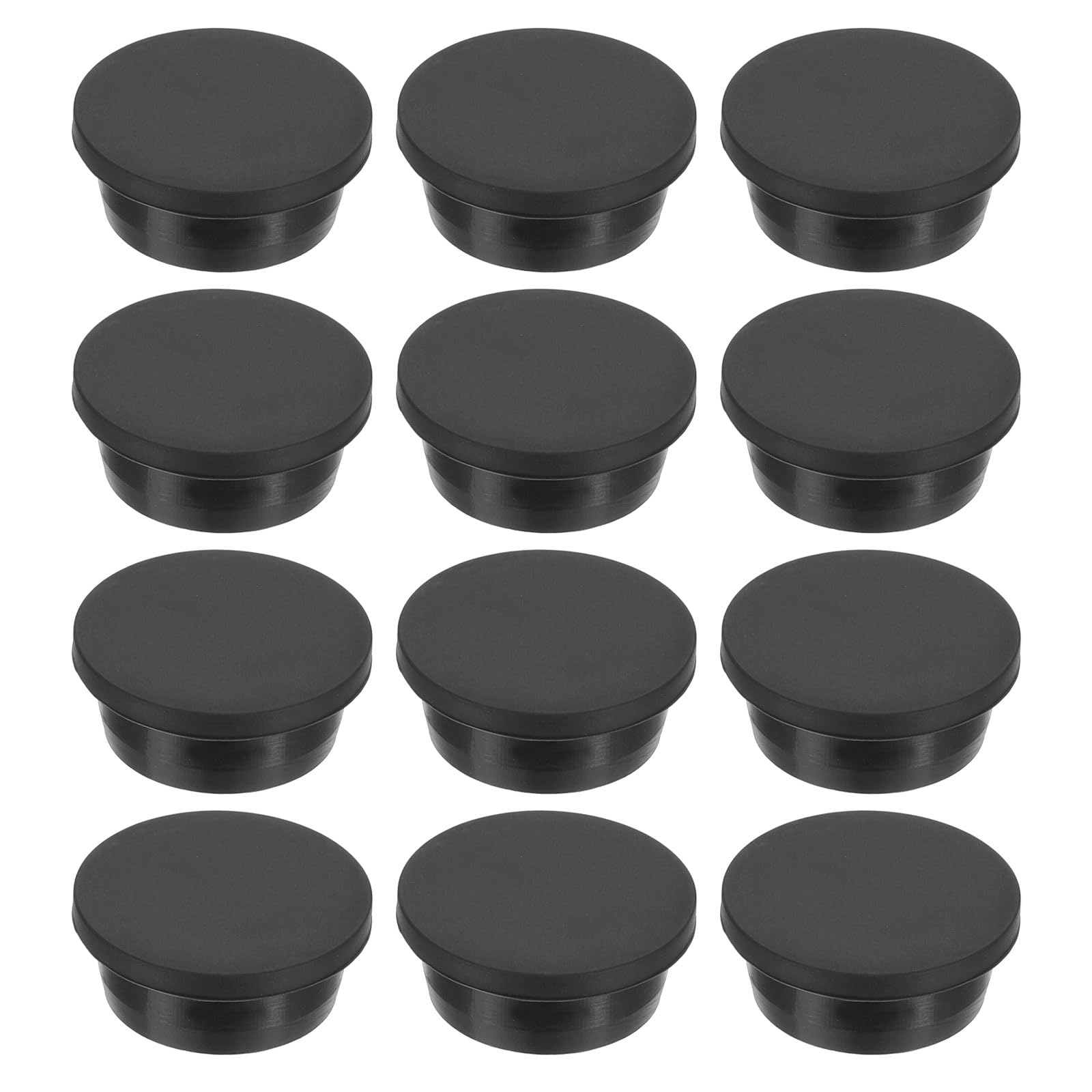 PATIKIL 31.3mm Diameter Rubber Hole Plugs, 12 Pcs Silicone Rubber Round Hole Flexible Stoppers for 30-31mm Hole, Black