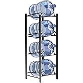 mocomax 5 Gallon Water Jug Holder, Detachable 4 Tier Water Bottle Holder, Heavy Duty Water Jug Rack with 4 Slots, Water Bottle Storage for Home, Office, Garage, Black