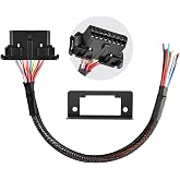 Autel Original OBD2 16Pin J1962 Female to OBDII Open Pigtail Cable | Pigtail Fixed Wire Harness with Underdash Mount Bracket, OE-Quality, 1FT/ 30CM