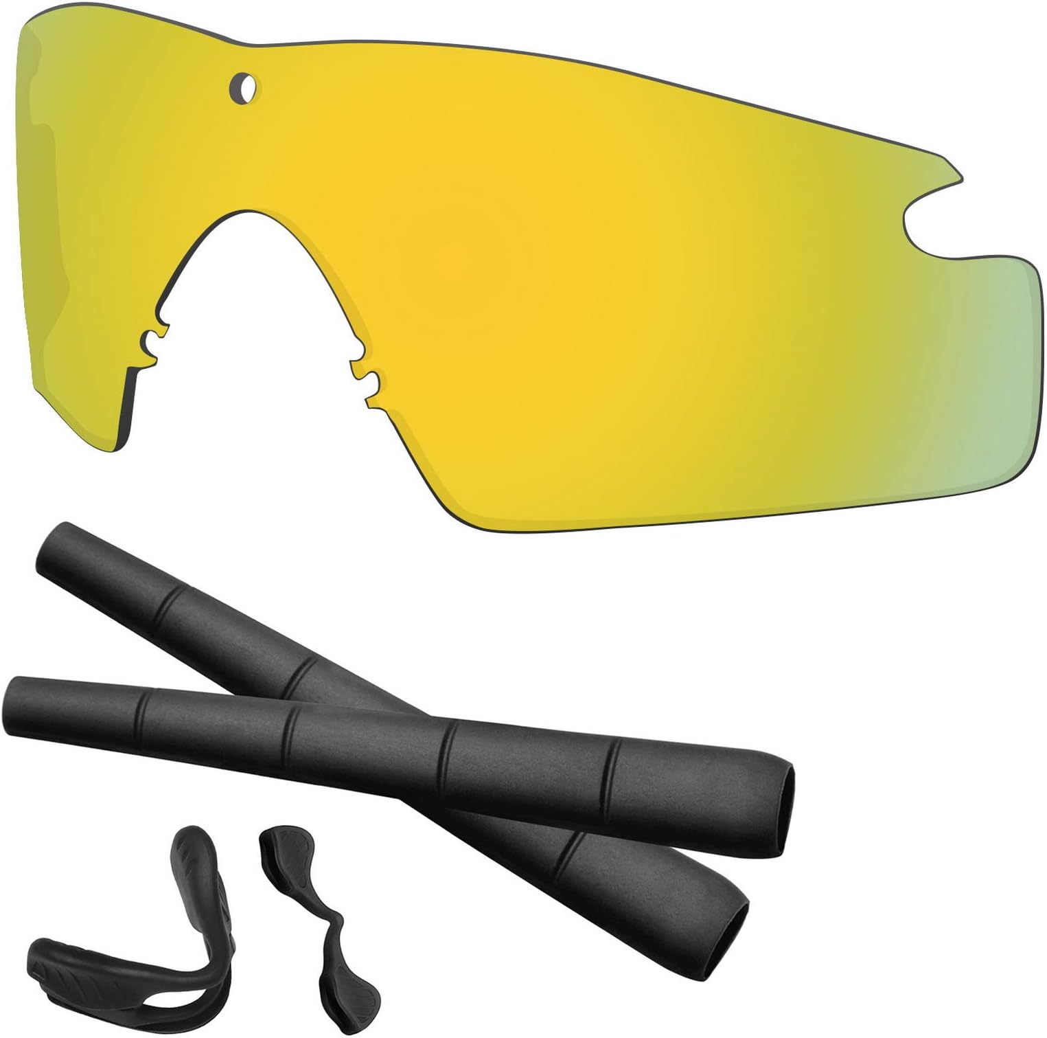 PredroxPredrox Gold Mirror Si Ballistic M Frame 2.0 Lenses & Rubber Kits Replacement for Oakley Sunglass Polarized
