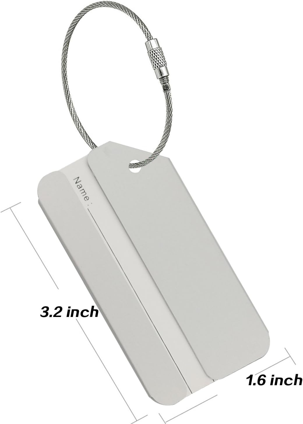 Aluminum Luggage Tag for Luggage Baggage Travel Identifier by Ovener (Silver 2 Pcs) - Image 4