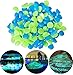 Glow in The Dark Pebbles 200 Pcs Glow Stones Safe Material Glow in The Dark Rocks for Outdoor Path Lawn Yard Walkways and Indoor Aquarium Fish Tank Decorations
