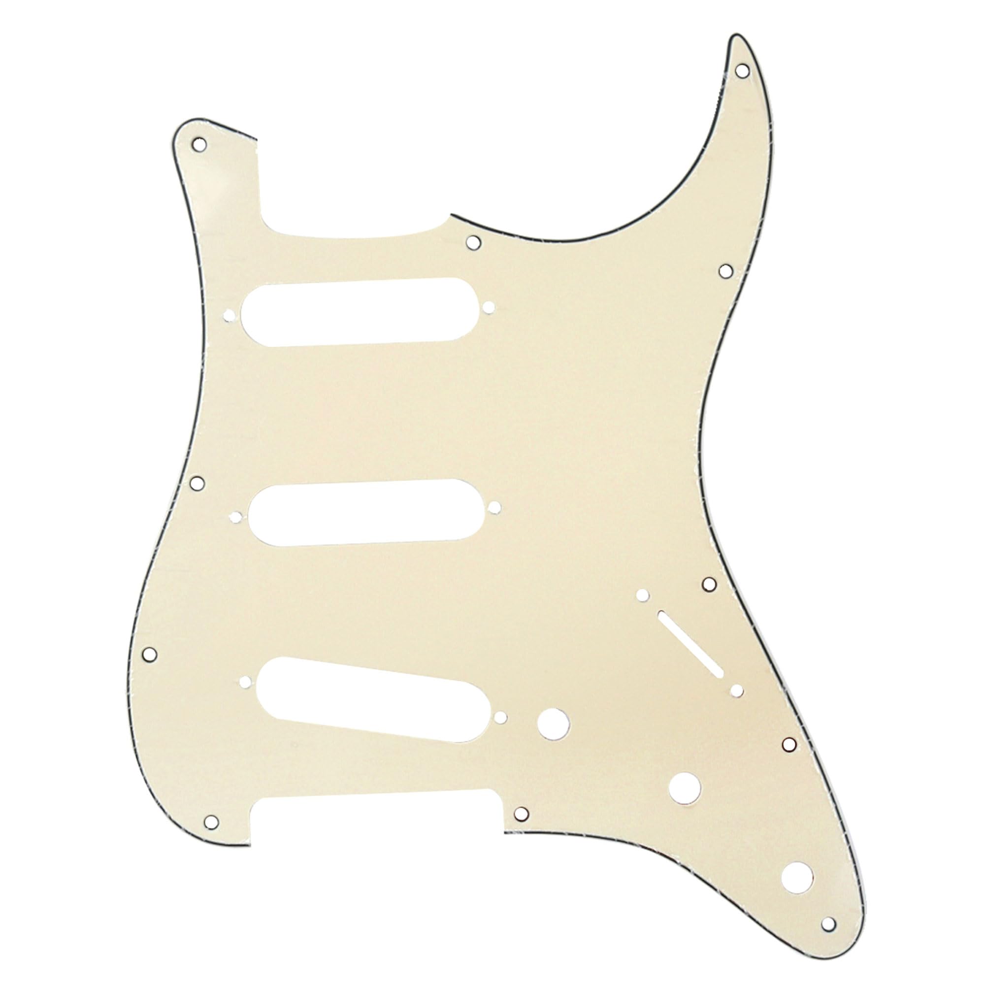 Musiclily 11 Hole SSS Strat Pickguard Scratch Plate for Fender USA/Mexican Standard Stratocaster Modern Style Electric Guitar, 3Ply Cream โ image 1