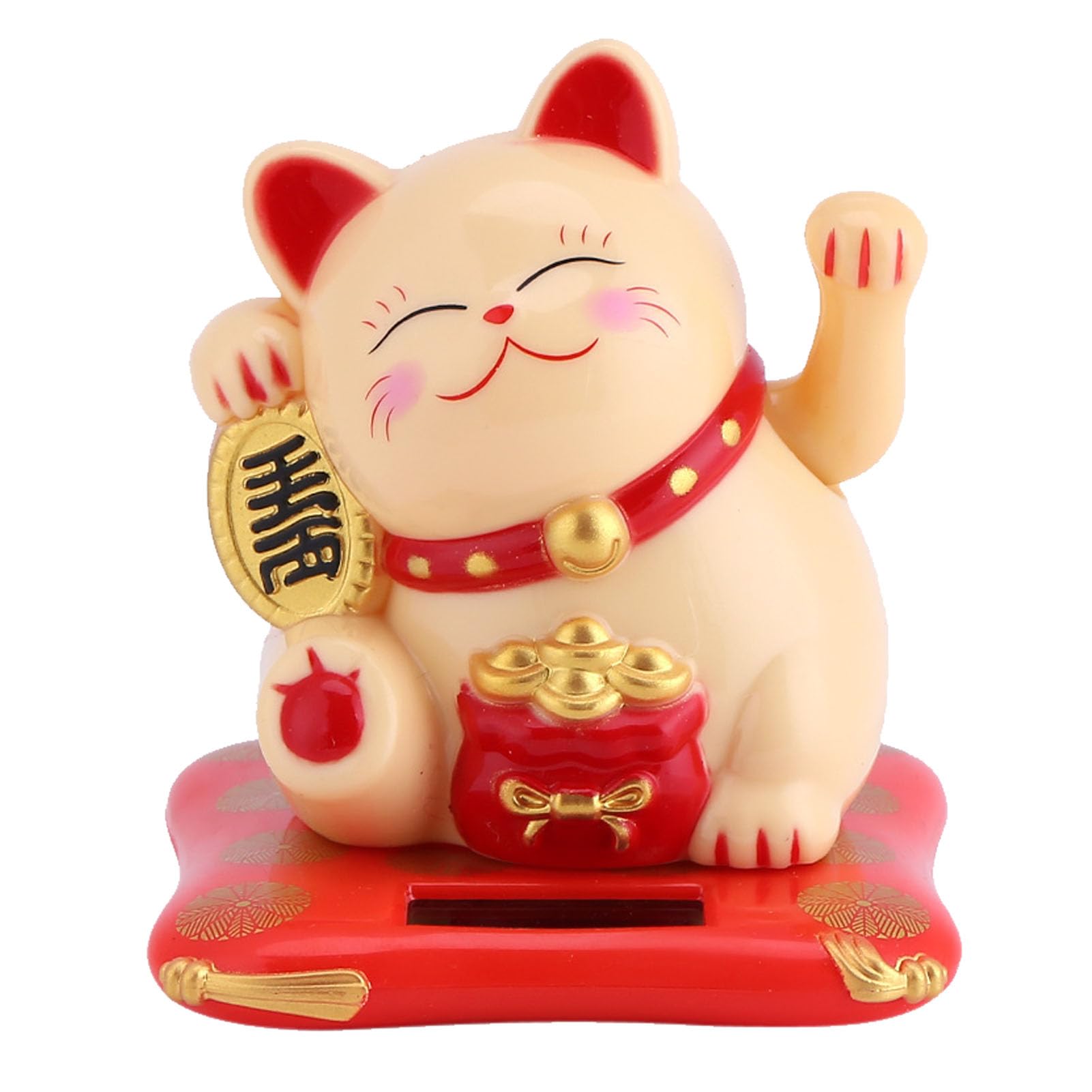 Solar Powered Cute Waving Cat Good Luck Wealth Welcoming Cats for Home Display Car Decor