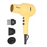 L'ANGE HAIR PowerStyle Turbo Ionic Hair Dryer | 1875 Watt Professional Blow Dryer with Diffuser & Concentrator | Multiple Heat & Speed Settings for Fast Drying | Salon-Grade Styling Tools, Yellow