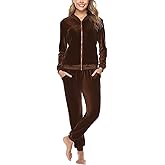 Totatuit Velour Tracksuit Womens Sweatsuit Set Long Sleeve Zip Up Jacket & Drawstring Sweatpants Outfit