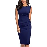 Miusol Women's Retro Ruffle Style Slim Work Pencil Dress