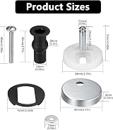 WELHAEPI Quick Release Toilet Seat Fixings 2 Pack Universal Hinges view 2