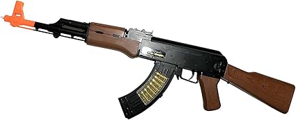 Amazon.com: Divertido juguete fuerzas especiales AK-47 funciona con pilas 27 inch Aug 77 pistola de juguete para niños, rotación balas, luces, sonidos de disparo, bayoneta, mover bozal, Rifle,. Armas de Juguete para