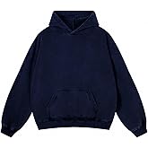 Adenorah Mens Oversized Hoodies Pullover Women Fall Acid Wash Plain Preppy Hoodie Streetwear Cotton Vintage Hooded Sweatshirt