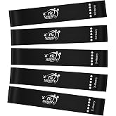 Fit Simplify Resistance Loop Exercise Fitness Bands with Instruction Guide and Carry Bag, Set of 5