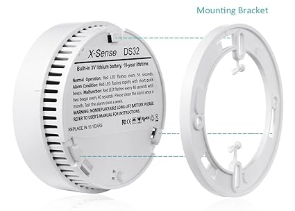 X-Sense Detector de Humo Alarma de Incendios Con Sensor Fotoeléctrico DS32, 10 Años Vida Útil: Amazon.es: Electrónica