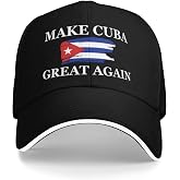 Make Cuba Great Again Hat Adjustable Cuban Hats for Men Baseball Hat Women | Lightweight Breathable Curved Brim Baseball Hats for Men Women