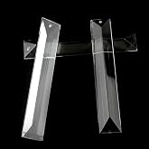 3Pcs Chandelier Replacement Crystals 3 Inch Single Hole Chandelier Crystals Triangular &amp; Transparent Prisms for Celing Lamps