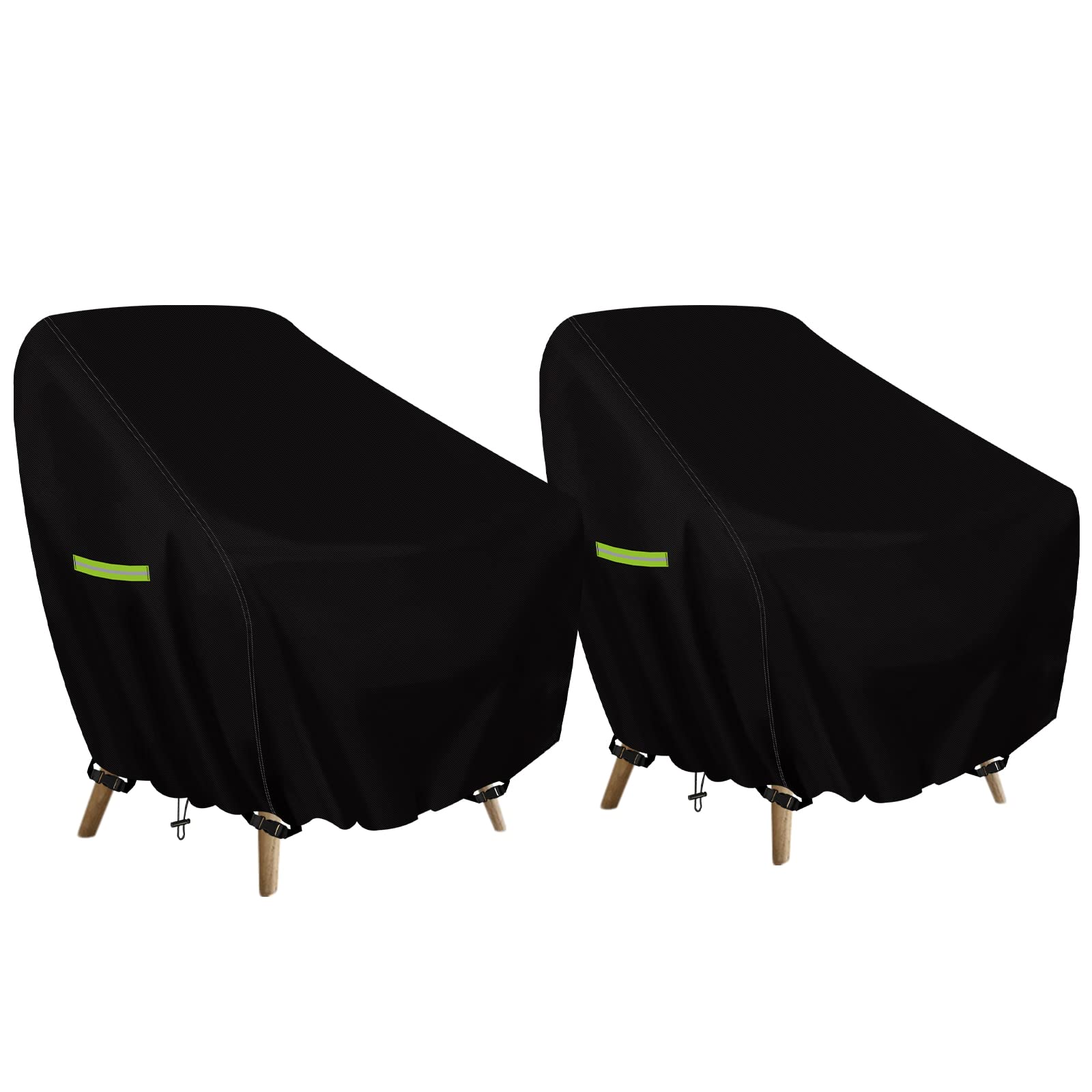 YedZen 2Pcs 89x97x74cm Garden Patio Chair Cover, 420D Heavy Duty Garden Chair Covers Waterproof, with 4 Buckle Snap and Drawstring, Outdoor Chair Covers for Stacking Armchair