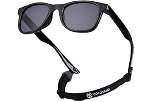 COCOSAND Kids Sunglasses with strap Polarized Flexible TPE Frame UV400 for Toddler Boys Girls Age 2-6