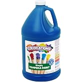 Colorations Paraben-Free Tempera Paint for Kids, 1 Gallon, Vibrant Blue | Non-Toxic and Made in the USA, Classroom Must Haves, Bulk Arts &amp; Crafts Supplies