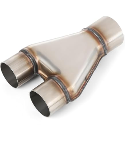 Maxport Stainless Steel Exhaust Y Pipe – 2.50" Single Inlet To 2.25" Dual Outlets, Silver