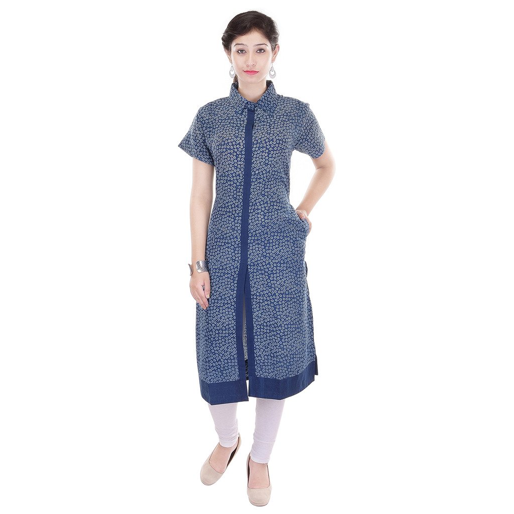 Front open collar kurti Clearance