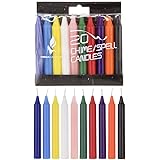 Mega Candles 20 pcs Unscented Assorted Colors Mini Taper Candle, 4 Inch Tall x 1/2 Inch Diameter, Great for Casting Chimes, R