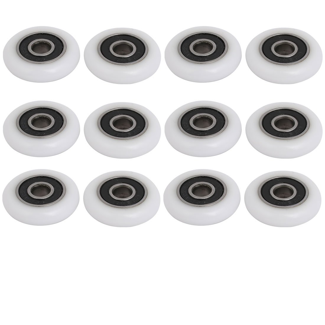 Sourcingmap 26mmx6mmx6mm Ball Bearing Wheel Sliding Door Pulley Roller 12pcs