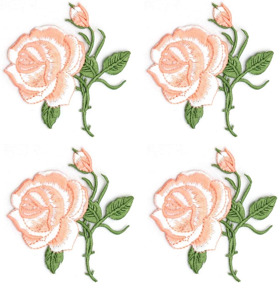 Lot De 10 Patchs Brodés Roses 3D Fleur De Rose, à Coudre Ou Thermocoller