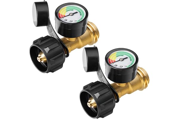 CALPOSE Propane Tank Gauge, 3 Colors Coded Universal for Cylinder, Grill, Heater, RV Camper and More, 5-40 Pound LP Tank Gas