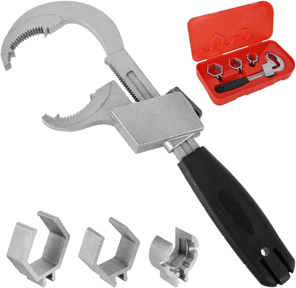 NSCMQSL Universal Adjustable Double-Ended Wrench, Universal Pipe Wrench for Valves/Faucets/Connecting Pipes/Shower Heads Hand Tool for Water Pipe Repair & Home Accessories