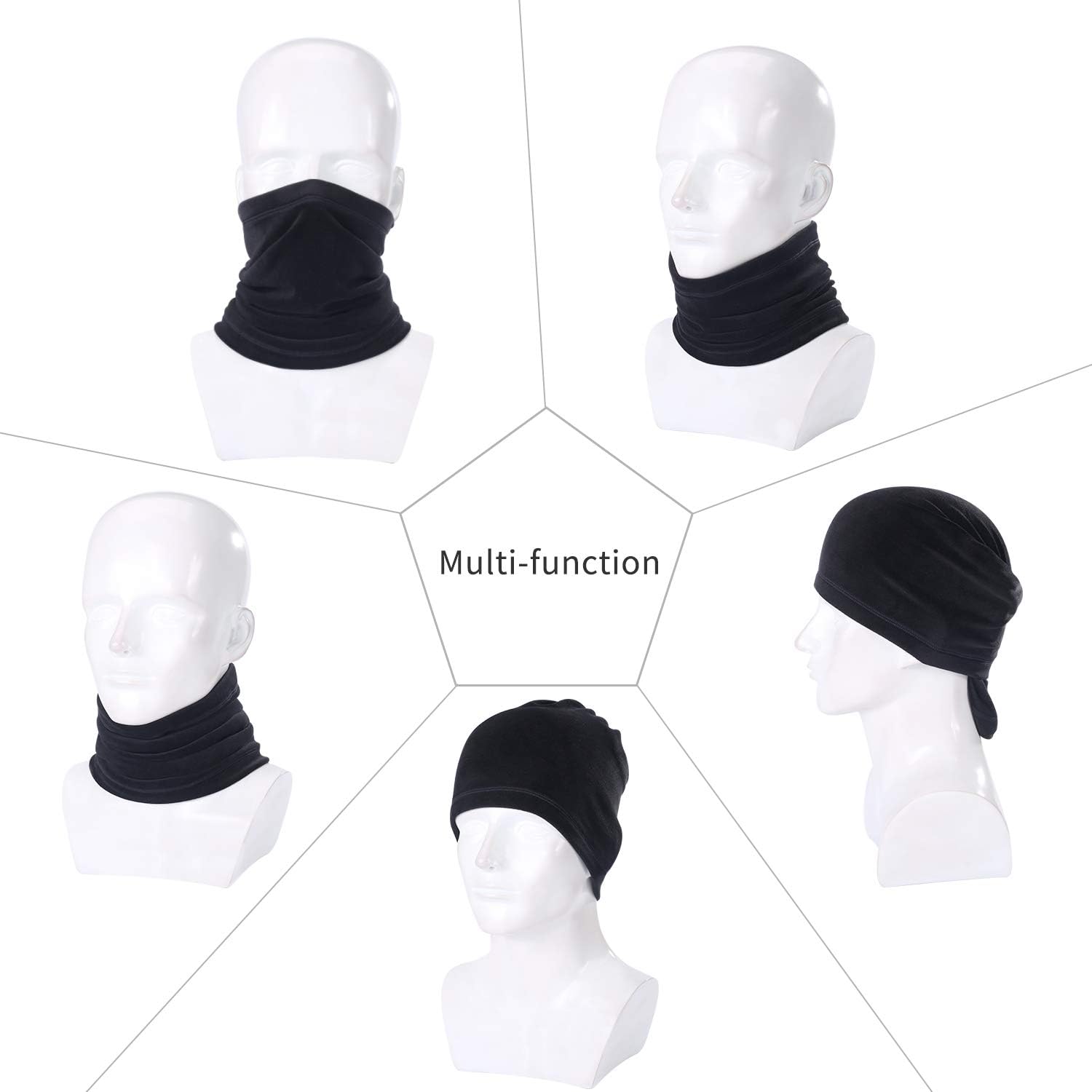 B BINMEFVN Polar Fleece Neck Warmer - Windproof Winter Neck Gaiter Cold Weather Face Mask for Men Women - 1 or 2 Pack: Clothing