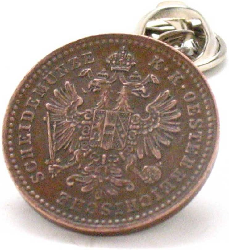 Marcos Villa Austria Coin Tie Tack Lapel Pin Vintage Austrian Germany Österreich Reversstift Binden Vienna Schmuck
