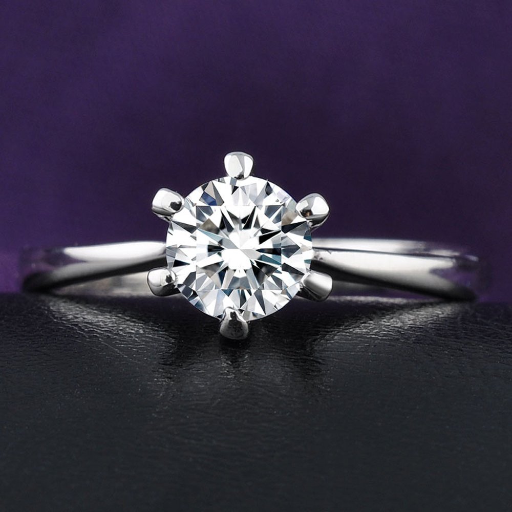 dnswez 18K White Gold Plate Promise Ring CZ Cubic Zirconia Engagement Wedding Rings for Women Girl Size: 8