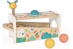 Janod Pure Tap Tap Xylophone Pure 2-in-1 Early Learning Toy - Ages 12 Months+ - J05155