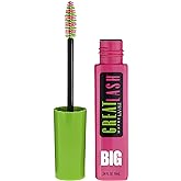 Maybelline Great Lash BIG Washable Mascara, Volumizing, Thickening, Lengthening Mascara, Blackest Black, 1 Count