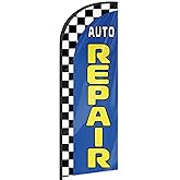 Auto Repair Feather Flag for Business Advertising 6 FT Swooper Flag for Storefronts Retailers Shops Food Trucks Events and Fairs (Flagpole Not Included)