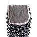 BLY 7A Mongolian Kinky Curly Human Hair 3 Bundles 16/18/20 Inch with 4x4 Lace Closure 14 Inch Unprocessed Hair Weave Weft for Black Women Natural Color