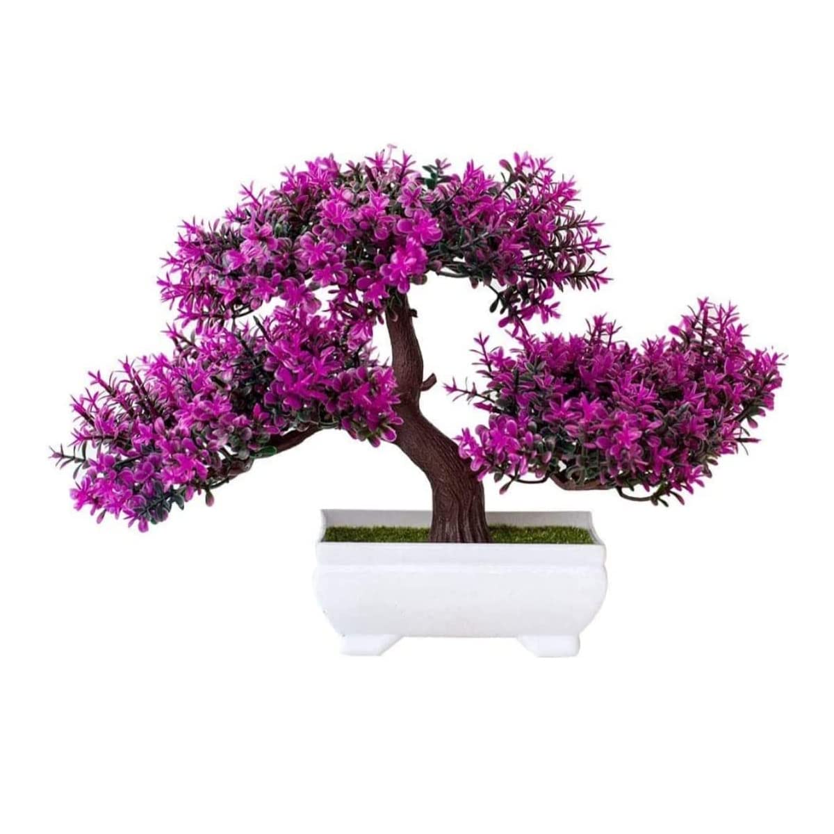 Artificial Bonsai Tree,Simulation Pine Tree Potted Plant, Fake Plant Creative Bonsai Pot Blossom Flower Green Pot Plants Ornaments Home Office Decor