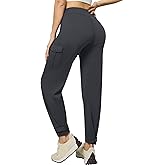 Casei Womens Cargo Pants, Wide Leg Yoga Pants High Waist Stretch Casual Pants with Pockets Business Travel Work
