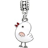 LaBenie Dangle White Baby Chicken Charm Bead