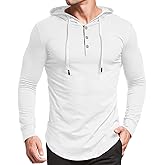 KUYIGO Men's S-5X Short&Long Sleeve Athletic Casual Plus Size Hoodies Sport Sweatshirt Hooded T-Shirts
