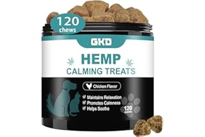 GKD Hemp Calming Chews for Dogs, Dog Calming Treats Anxiety Relief 100% Golden Ratio of Natural Ingredients Treat, Aid with Separation, Barking, Stress Relief, Thunderstorms