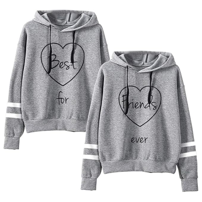Best Friends Hoodies Sweatshirt BFF Pullis Partner Pullover Beste Freunde Für Zwei Kapuzenpullover Damen Herbst Geschenk 2 St